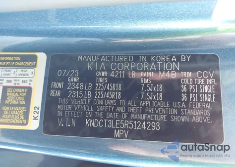 2024 Kia Niro Sx Touring from USA, damaged, VIN KNDCT3LE5R5124293